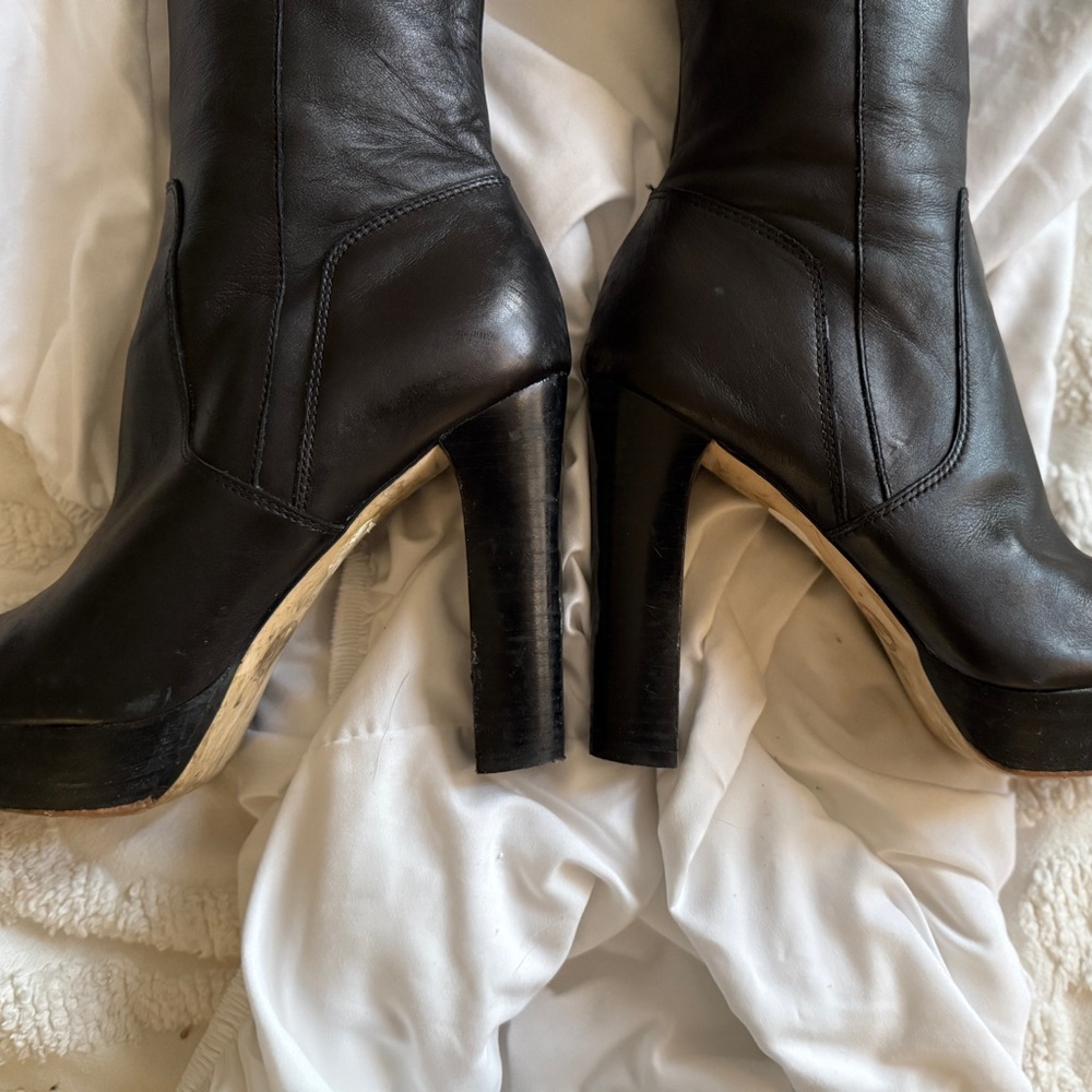 MICHAEL KORS Black Leather Tall Boots Women Size 9 - Picture 8 of 16